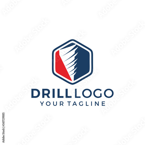 Abstract Drill Logo Sign Vector Template