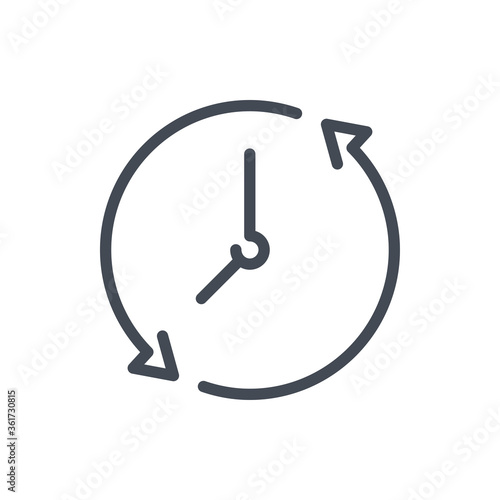 Refresh Time line icon. Update Clock and Watch vector outline sign.
