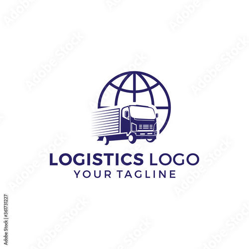 Logistic company vector logo. Truck Logo Stock Images