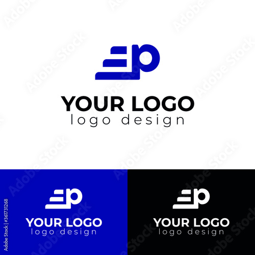 p and step stairs logo design modern logotype vector template