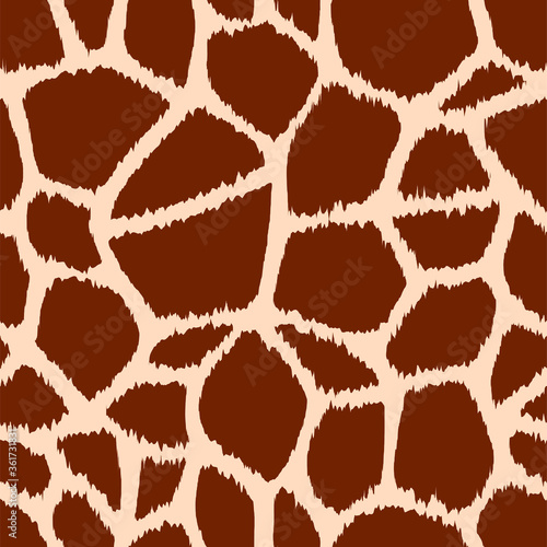 Trendy giraffe seamless pattern. Hand drawn wild animal skin natural brown texture for fashion print design  fabric  textile  cover  wrapping paper  background  wallpaper. Vector illustration