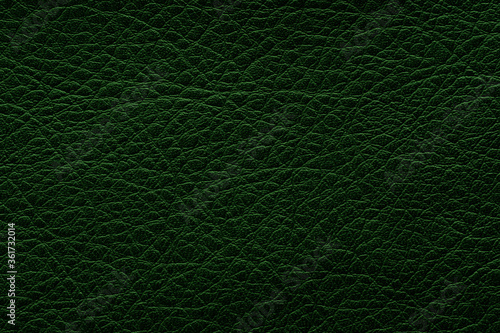 Dark green leather texture. Background and texture.