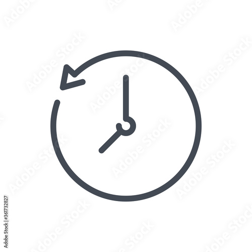 Update Time line icon. Refresh Clock and Watch vector outline sign.
