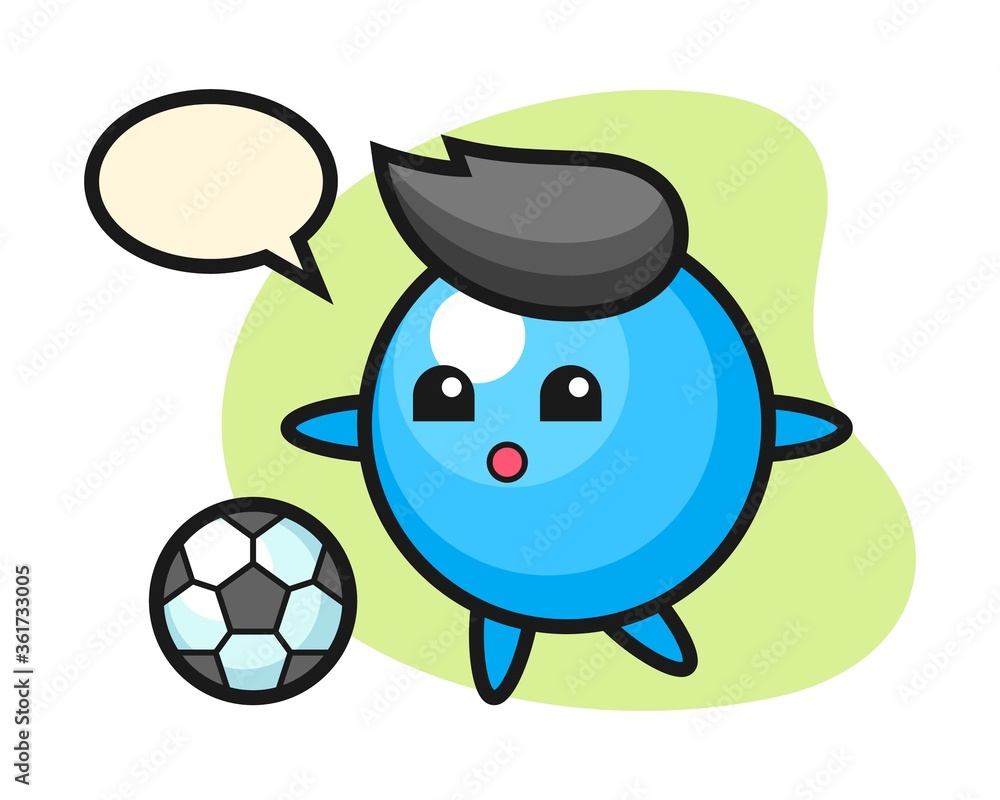 Gum ball cartoon is playing soccer