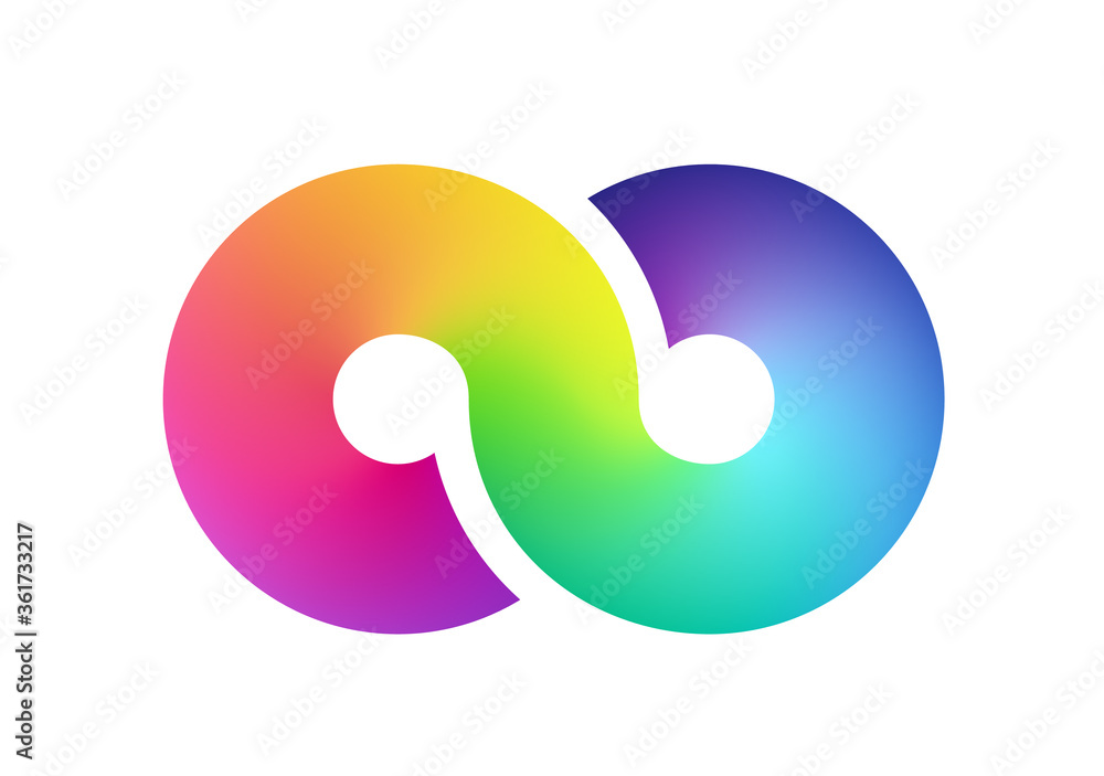 Abstract rainbow mesh simbol background. Blurred colorful backdrop form of a infinity. Vector illustration for your logo, graphic design, template, banner, poster or website Abstract rainbow mesh simbol background. Blurred colorful backdrop form of a infinity. Vector illustration for your logo, graphic design, template, banner, poster or website