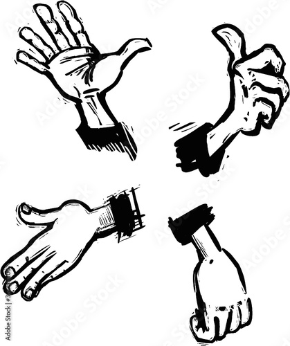 Set of hand gestures vector illustration