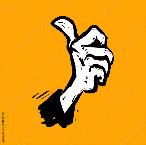 Thumb up gesture illustration 
