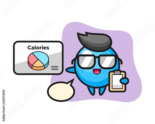 Gum ball cartoon as a dietitian