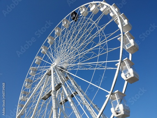 Ferris wheel at black sea  on a sunny day.