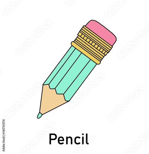 pencil vector illustration. clerical on a white background. stationery