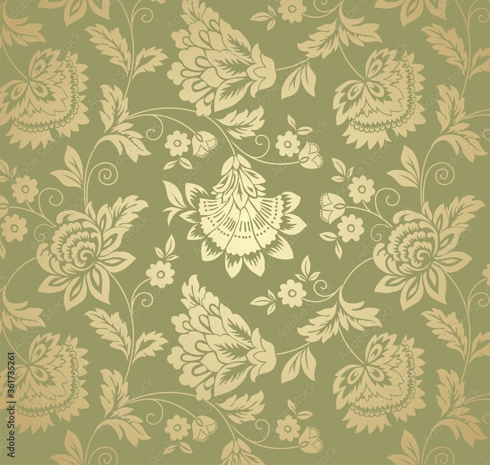 Fototapeta premium traditional wedding card design, paisley floral pattern , royal India 