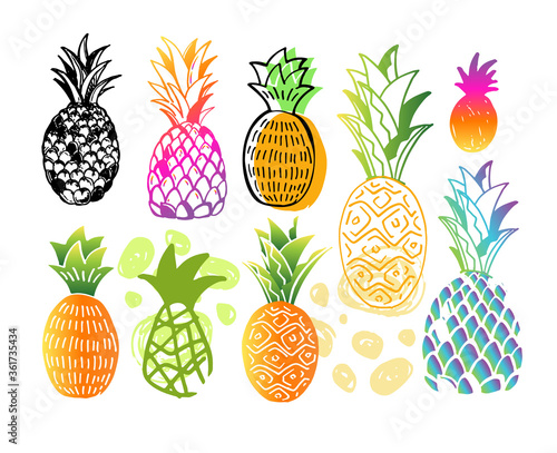 Trendy template design texture. Color abstract hand drawn doodle tropical pattern background. Trendy template design texture.