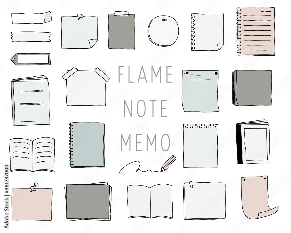 手書きのノートやメモのフレームのセット 枠 飾り おしゃれ Do Biura Plakaty Ecowall24 Pl