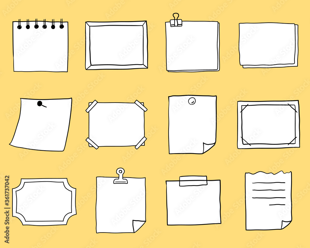 手書きのノートやメモのフレームのセット 枠 飾り おしゃれ Stock Vector Adobe Stock 手書きのノートやメモのフレームのセット 枠 飾り おしゃれ Stock Vector Adobe Stock