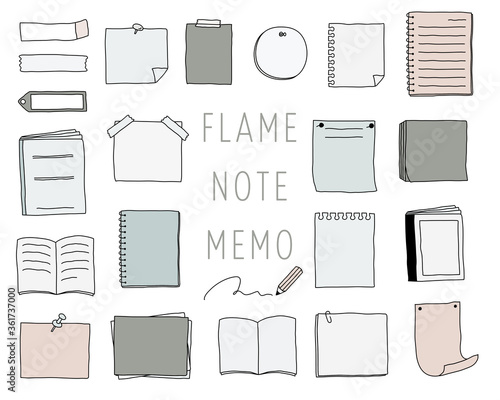 Vecteur Stock 手書きのノートやメモのフレームのセット 枠 飾り おしゃれ Adobe Stock