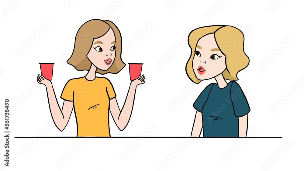 business woman talking to her friend business woman talking to her friend