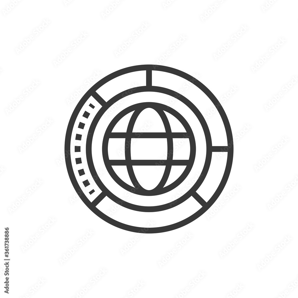 Global management icon. Vector Illustration Global management icon. Vector Illustration