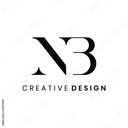 Creative abstract letter NB logo design vector template