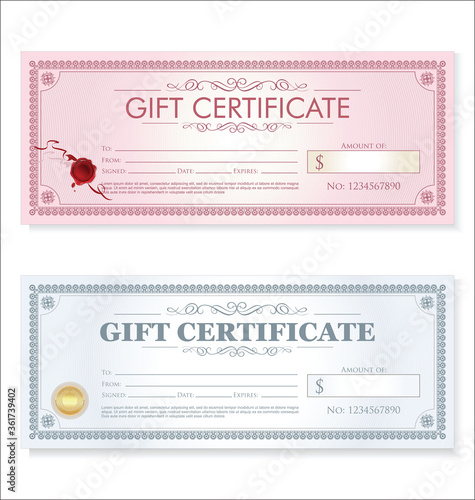 Certificate gift coupon template retro vintage