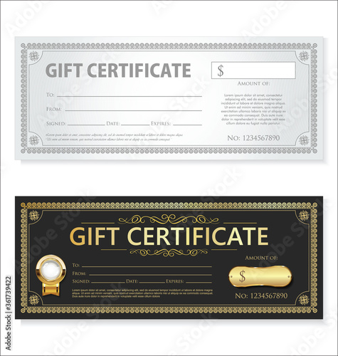 Certificate gift coupon template retro vintage