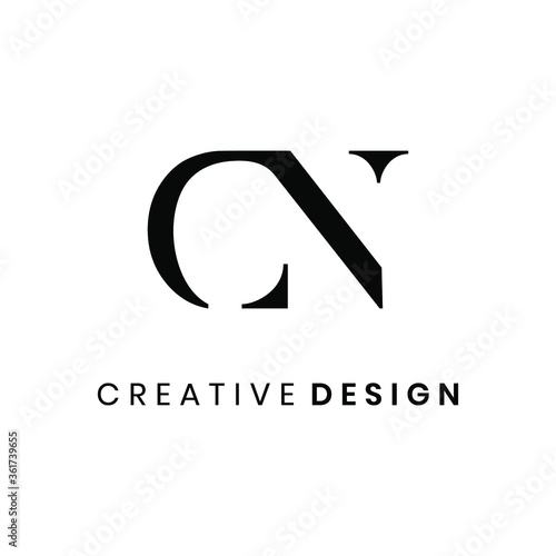 Creative abstract letter CN logo design vector template
