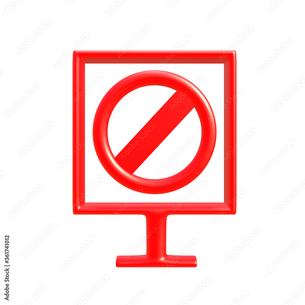 Red sign symbol way background danger traffic sign transport direction car object driving law highway safety risk information. 3D Rendering.
Red sign symbol way background danger traffic sign transport direction car object driving law highway safety risk information. 3D Rendering.
