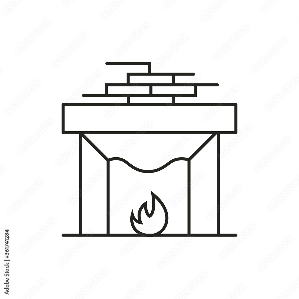 Fireplace icon. Vector Illustration