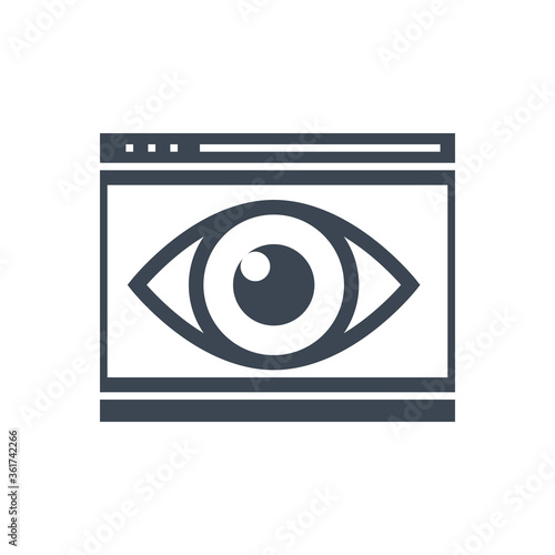 Web Visiblity Related Vector Glyph Icon. Isolated on White Background. Vector Illustration.