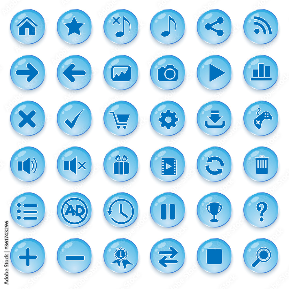 Set of glass button for design Premium Vector. Set of glass button for design Premium Vector.