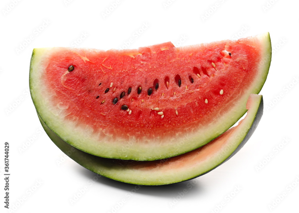 Fresh watermelon slice isolated on white background Fresh watermelon slice isolated on white background