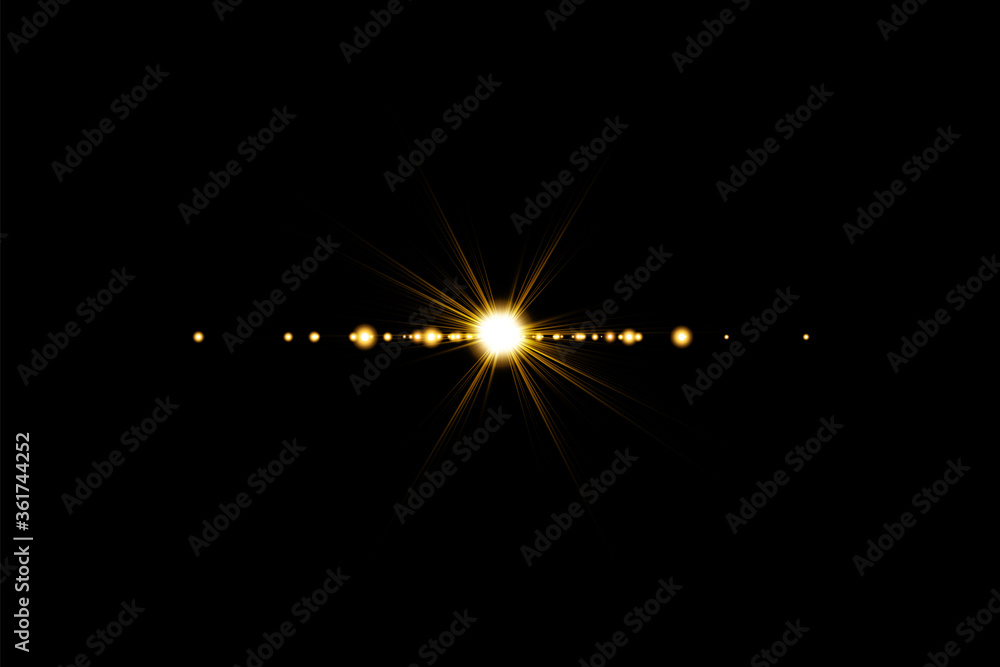 Gold warm color bright lens flare flashes leak for transitions on black background Gold warm color bright lens flare flashes leak for transitions on black background