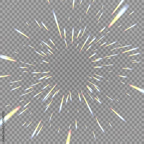 Holographic transparent reflections flare isolated on transparent background. Vector illustration