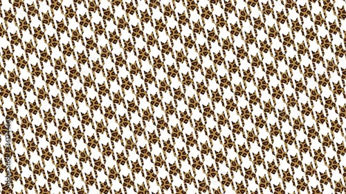 Houndstooth leopard skin effect pattern rotating in a seamless loop