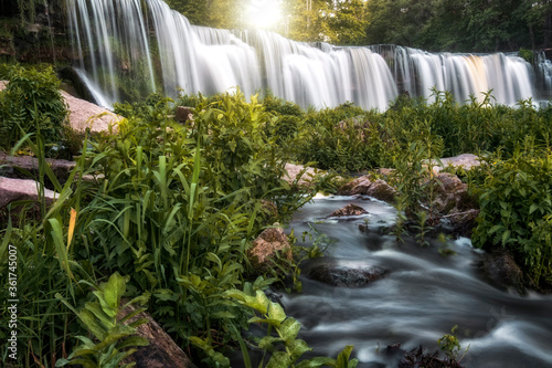 beautiful waterfall in summer in Estonia. Keila Joa photo