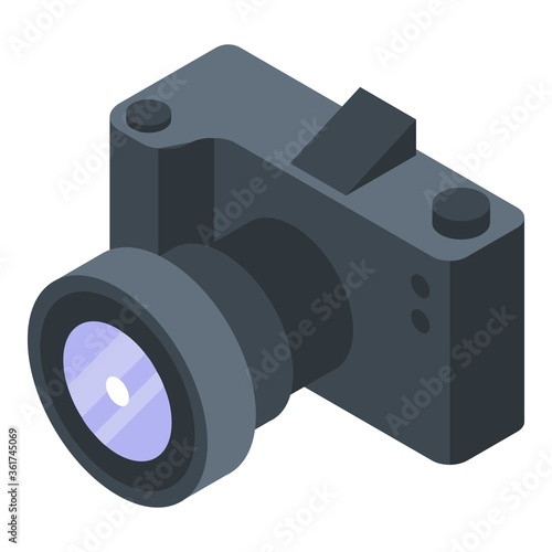 Reporter camera icon. Isometric of reporter camera vector icon for web design isolated on white background