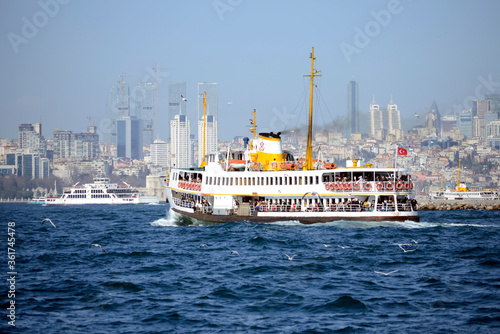 City lines ferry in Bosphorus, the pearl of Istanbul.