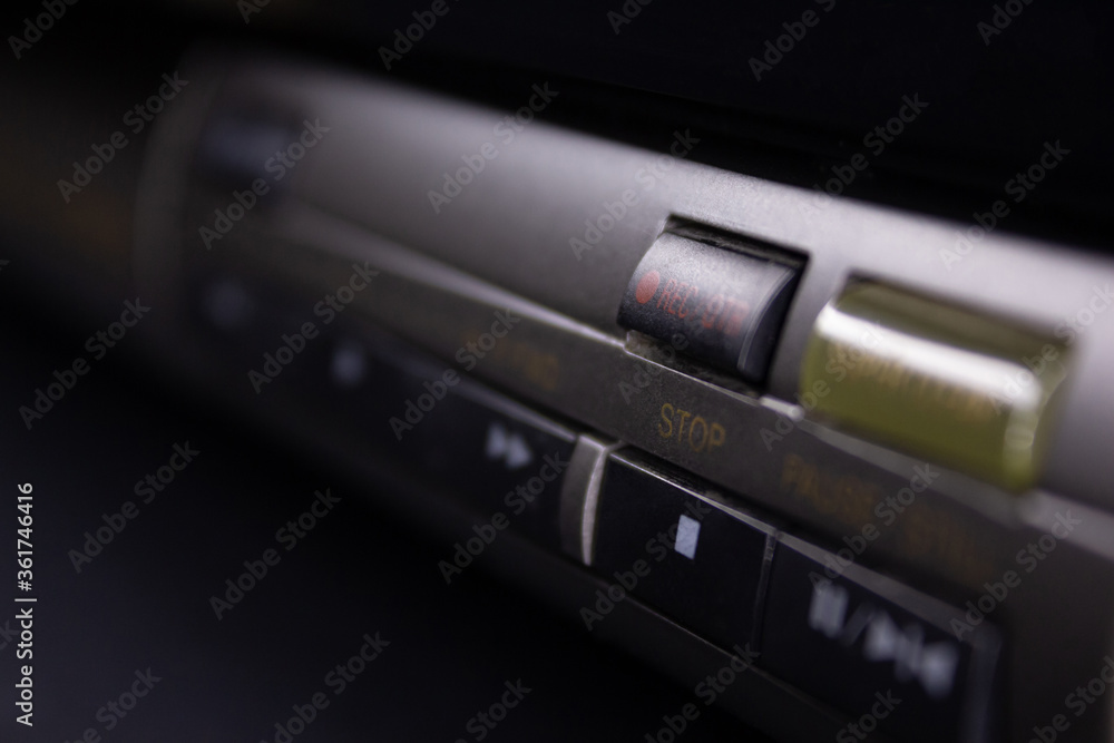 Video player for videotapes. Button Video player for videotapes. Button
