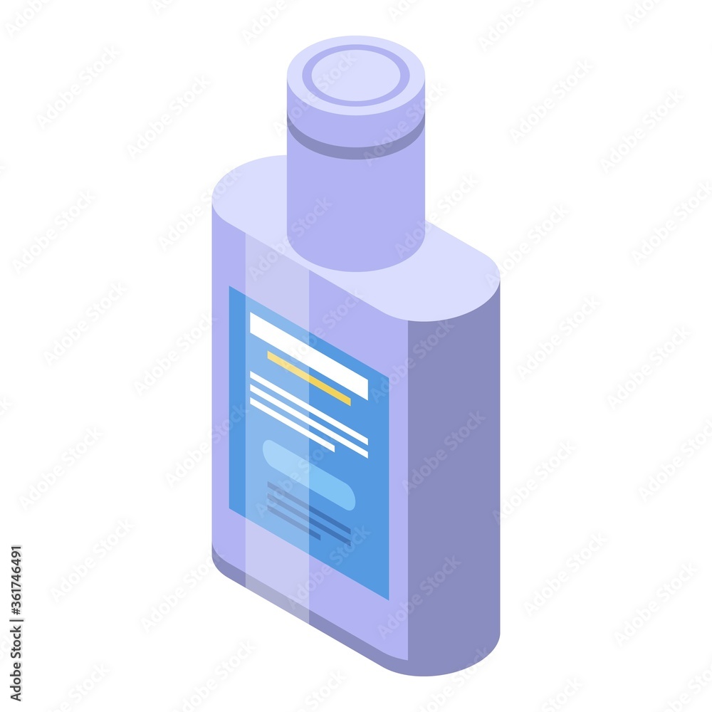 Flu syrup bottle icon. Isometric of flu syrup bottle vector icon for web design isolated on white background