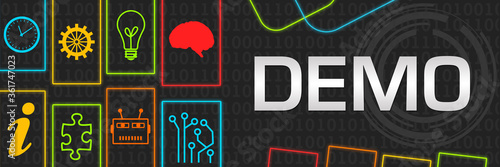 Demo Dark Colorful Neon Technology Shapes Horizontal 
