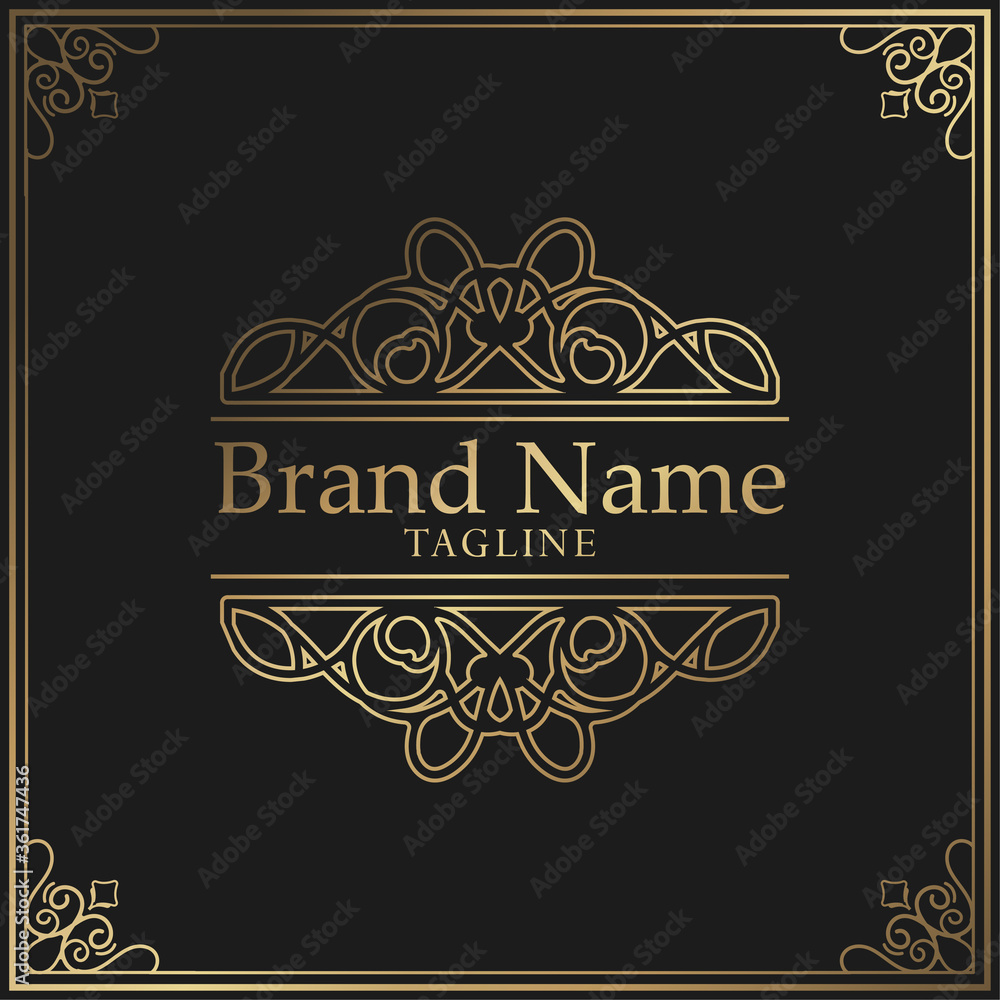 Luxury Logo template flourishes calligraphy elegant ornament lines. Business sign, identity for Restaurant, Royalty, Boutique, Cafe, Hotel, Heraldic, Jewelry, Fashion and other vector illustration Luxury Logo template flourishes calligraphy elegant ornament lines. Business sign, identity for Restaurant, Royalty, Boutique, Cafe, Hotel, Heraldic, Jewelry, Fashion and other vector illustration