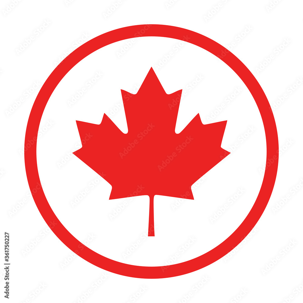 Ahornblatt und Kreis