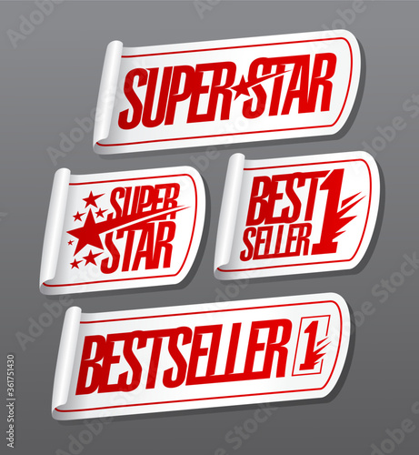 Super star, best seller - sale stickers