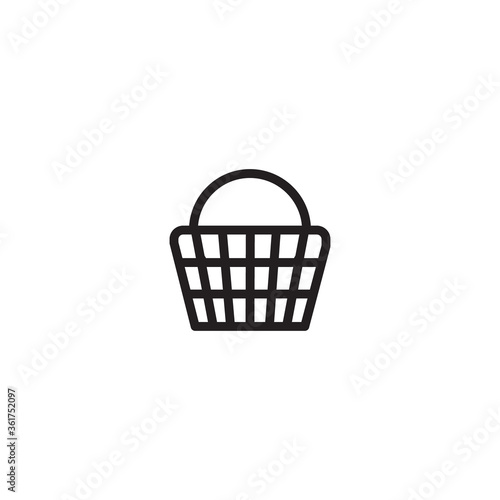 Shopping basket line icon vector
