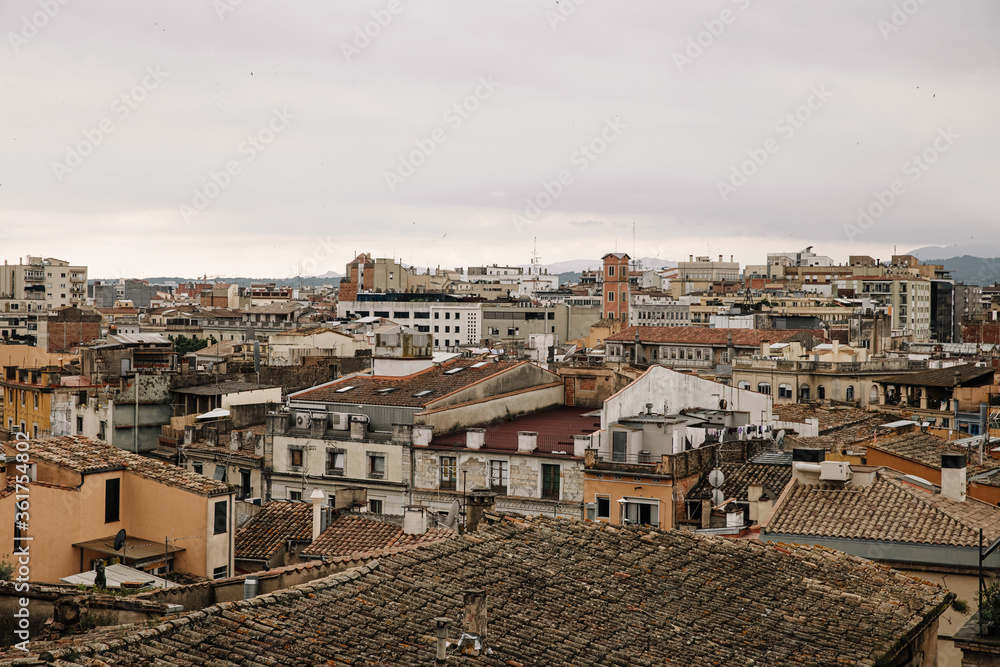 Gerona, Spain - houses and view on top of the city