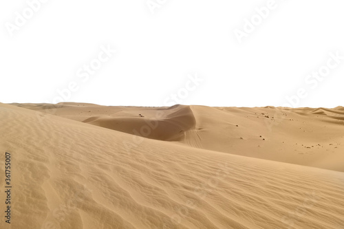 Big hot sand dune on white background