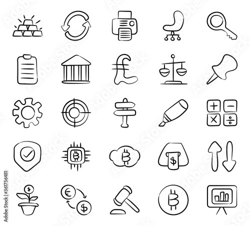 Trade and Promotion in Modern Doodle Style Pack 