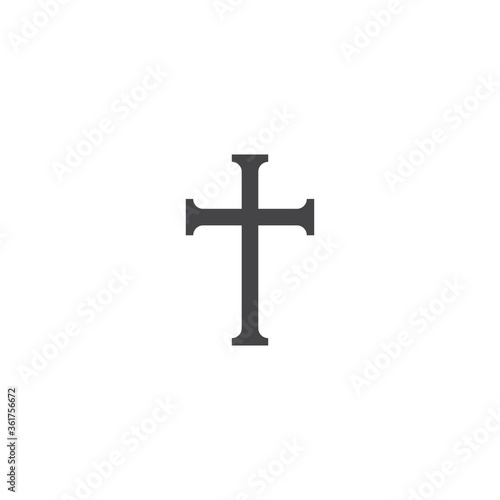 symbol of Christian cross,vector icon logo illustration