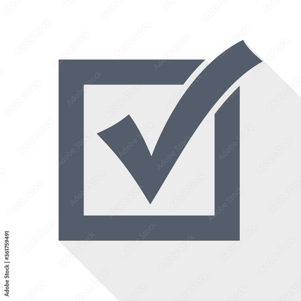 Correct, check box flat design vector icon Correct, check box flat design vector icon