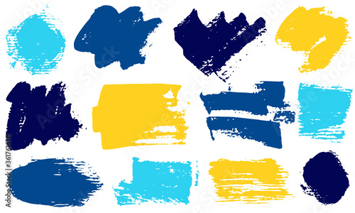 Spots and stains paint brush strokes vector band.