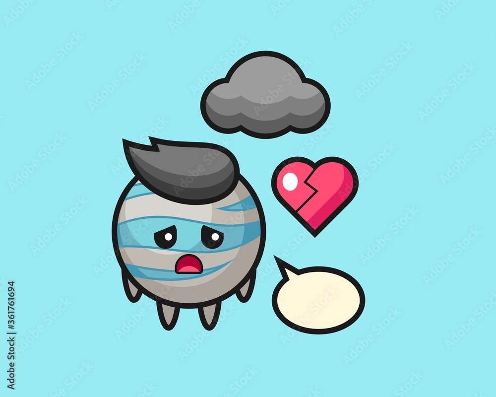 Planet cartoon is broken heart Planet cartoon is broken heart